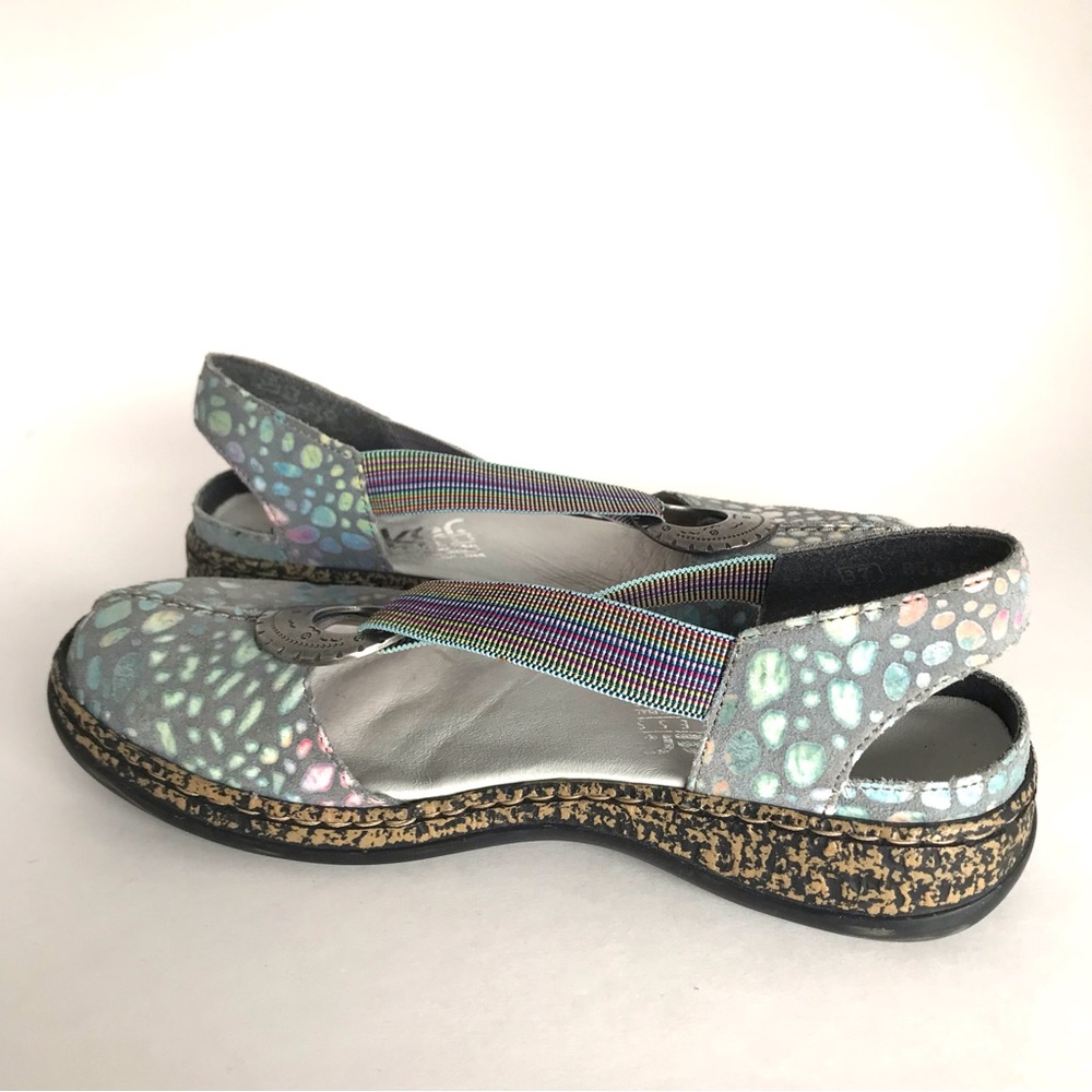 Rieker Regina Closed Toe Sandal Slingback Rainbow Pebbled (37/ 6-6.5) - Picture 7 of 12